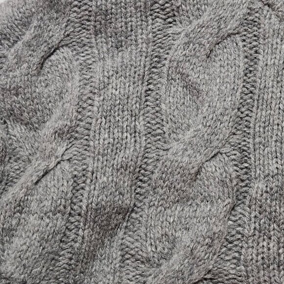 VTG Vineyard Vines Gray Cable Knit Lambs wool & Nylon Sweater With Button Collar - Picture 5 of 14